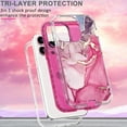 thumbnail image 2 of Marble Pattern Case for iPhone 15, Cute Heavy Duty 3 in 1 Full Body Shockproof Hard PC+Soft Silicone Bumper Drop Protective Stylish Women Girls Phone Case Cover for iPhone 15 6.1" (Hot Pink), 2 of 4