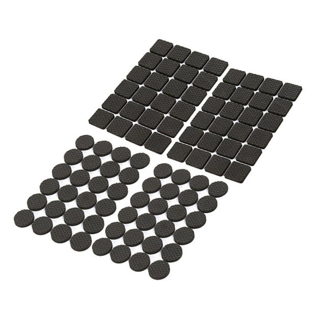 GOOHOCHY 4 piezas de 3 mm (2 almohadillas redondeadas y 2 cuadradas). Almohadillas adhesivas para muebles, topes con almohadilla de goma para proteger el suelo y el sofá (negro).