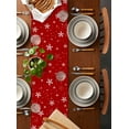 thumbnail image 2 of Ldtrchee Red Christmas Table Runner 36 Inches, Xmas Snowman Snowflake Tree Green Bed Runner Dresser Scarves Tabletop for Indoor Outdoor Parties/Ceremony/Banquet, 13"x 36", 2 of 8