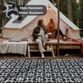 thumbnail image 3 of Outdoor Rugs 6'x9' Plastic Straw on Sale Clearance Reversible Waterproof Patio Rugs Geometric Lightweight Carpets for RV Camping Deck Balcony Beach Picnic Porch, Black White, 3 of 4