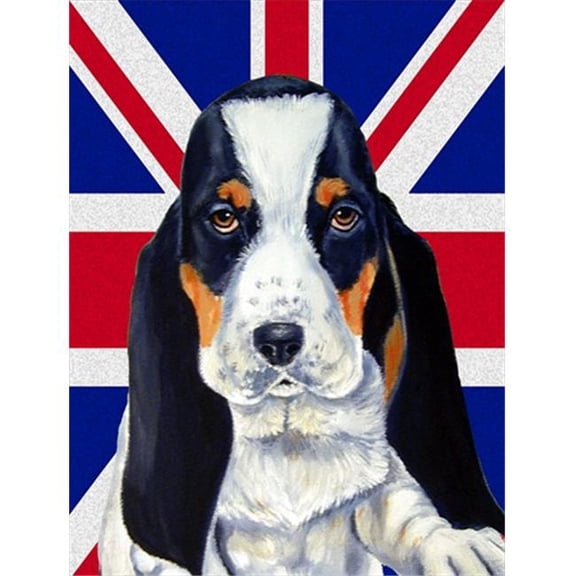 Basset Hound With English Union Jack British Flag Flag Garden Size