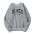 thumbnail image 2 of Ujnder Women's Drop Shoulder Sweatshirts Crew Neck Oversize Pullover Letter Print Tops Casual Outfits for Women Clothes Grey XXL, 2 of 6