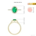 thumbnail image 4 of ANGARA Natural Prong-Set Oval 1.1 ct Emerald Halo Ring with Diamonds in 14K Yellow Gold for Women (Size-8x6mm) | May Birthstone, Birthday, Anniversary, Jewelry Gift for Women | Natural Emerald Ring, 4 of 9