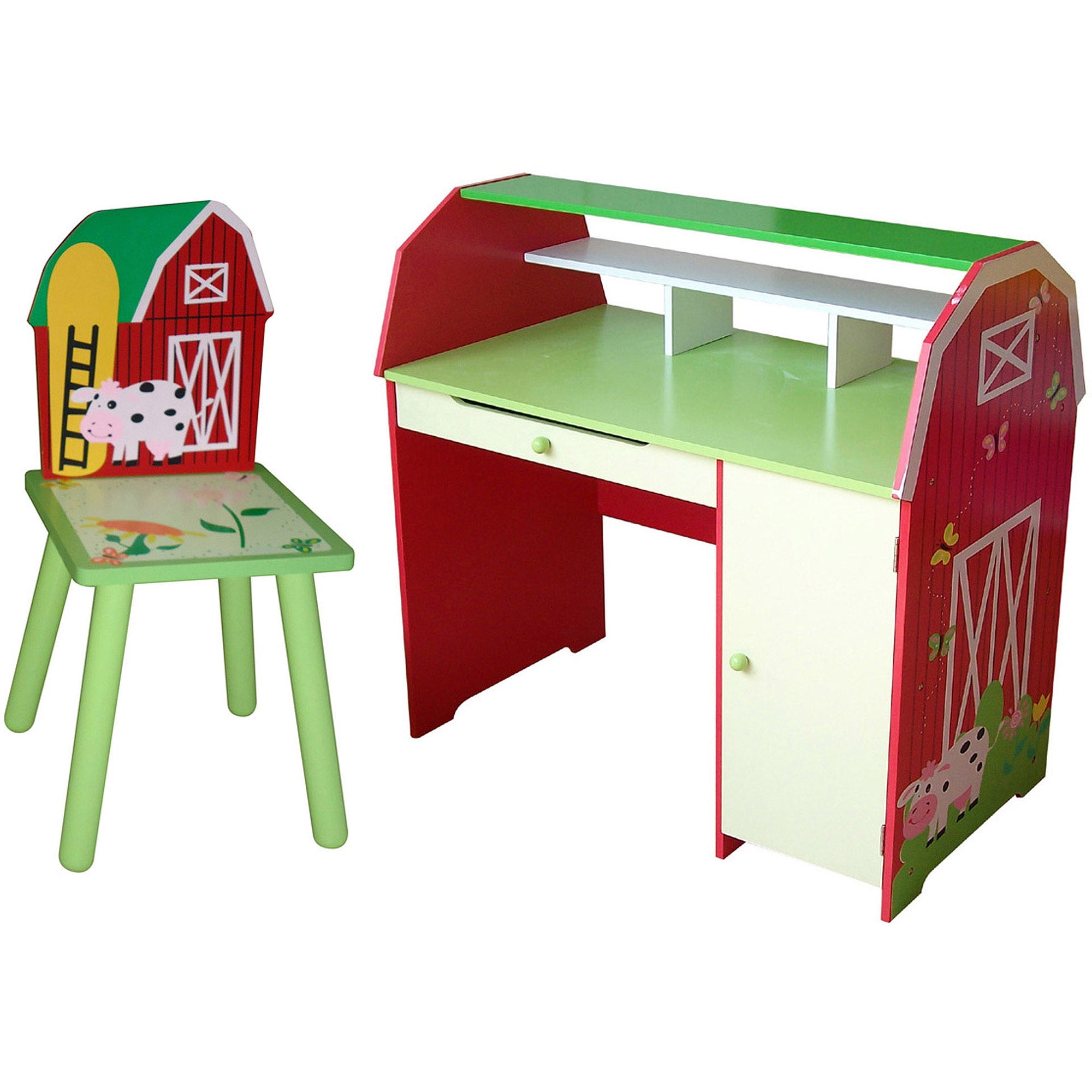 red kids desk