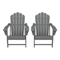 thumbnail image 3 of WestinTrends Highland Outdoor Patio HDPE Adirondack Chairs With Cup Holders (Set of 2), Gray, 3 of 14
