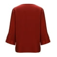 thumbnail image 5 of qucoqpe Blouses for Women Dressy Casual Tie Front Short Ruffle Sleeve Boho Tops Summer Fashion V Neck Loose Fit T-Shirt, 5 of 7