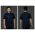 thumbnail image 4 of Chefs Coat Unisex Chef Jacket Breathable Solid Hotel Restaurant Work Shirt Uniform,Blue,L, 4 of 5