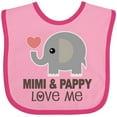 thumbnail image 3 of Inktastic Mimi and Pappy Love Me Elephant Boys or Girls Baby Bib, 3 of 4