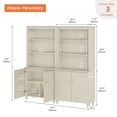 thumbnail image 2 of WAMPAT Modern 71" Tall Bookcase with Cabinets, 2 Column 5 Tiers,Beige, 2 of 6