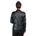 thumbnail image 2 of Genuine Lambskin Black Leather Biker Jacket For Women, Leather Moto Jacket Women (Regular Fit, Small Size), 2 of 10