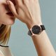 thumbnail image 3 of Reloj de aleación de moda Cinturón de cuero artificial Reloj de pulsera de cuarzo simple femenino (negro), 3 of 5