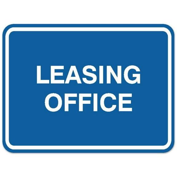 Leasing Office Sign For House 12" X 8" Yard Sign, Premium Aluminum, Sun-Proof, Rust-Free