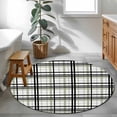 thumbnail image 3 of Round Area Rug 3ft, Sage Green Black Plaid Non-slip Area Rugs for Living Room/Bedroom/Bathroom/Kitchen, Farmhouse Green Black Checkered Washable Throw Floor Mat Indoor Outdoor Entrance Doormat, 3 of 9