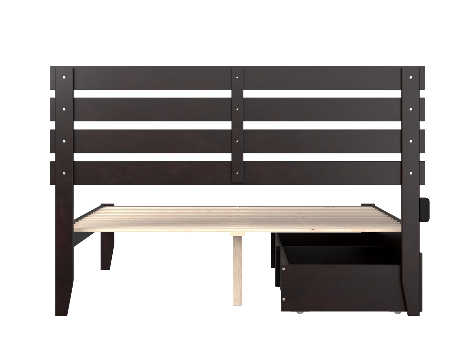 AFI Oxford 14" Queen Wood Platform Bed Frame with Set of 2 Storage Drawers, Espresso