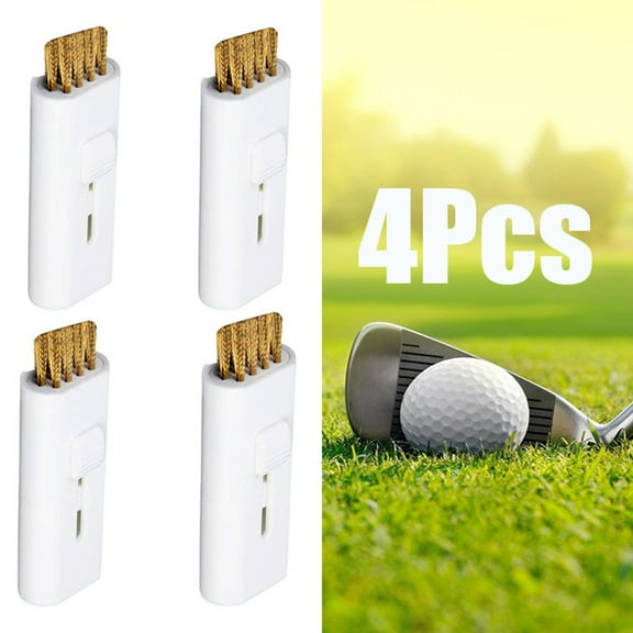 Cheers US 4Pcs Golf Club Brush Cleaner Cleaning Tools Portable Pocket Brushes Metal Nylon Dual Sided for Irons Balls Shoes Spike Mini Debris Removal Cleaning Brush for Outdoor
