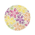 thumbnail image 2 of KDAGR 60 inch Round Beach Towel Blanket Green Cute Spring Yellow Pink and Orange Flower Pattern Travel Circle Circular Towels Mat Tapestry Beach Throw, 2 of 2