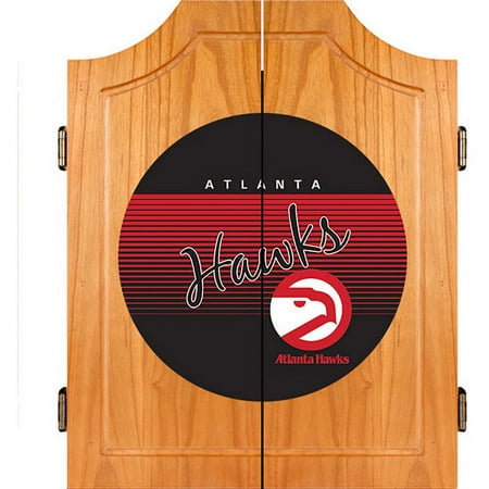 Atlanta Hawks NBA Hardwood Classics Dart Cabinet Set with Darts and Board - Red, White, Black