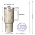 thumbnail image 2 of OBREWU Dog Paw Footprint Tumbler with Handle and Lid,Dog Paw Footprint 40oz Double Wall Vacuum Insulated Tumbler,Cups Gift for Women and Men, 2 of 7