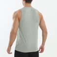 thumbnail image 3 of LEKWK Tank Tops for Men Running Sleeveless Crew Neck Muscle Tank Slim Fit Geometric Jacquard Breathable Workout Gym Athletic Tops Green M, 3 of 4