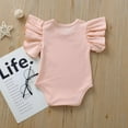 thumbnail image 5 of Newborn Baby Girls Ruffles Romper Short Sleeve Jumpsuit Ribbed Knitted Romper 0-18M, 5 of 5