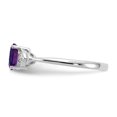 thumbnail image 4 of Solid 14k White Gold Amethyst Purple February Gemstone Diamond Engagement Ring Size 6 (.01 cttw.), 4 of 6