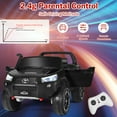 thumbnail image 5 of Gymax 2x12V Licensed Toyota Hilux Ride On Truck Car 2-Seater 4WD w/ Remote Control Black, 5 of 9