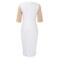 thumbnail image 5 of safuny Women's Knee Length Pencil Dress Color Block Round Neck Fashion Half Sleeve Dress Elegant Casual Party Clearance White XXL, 5 of 5