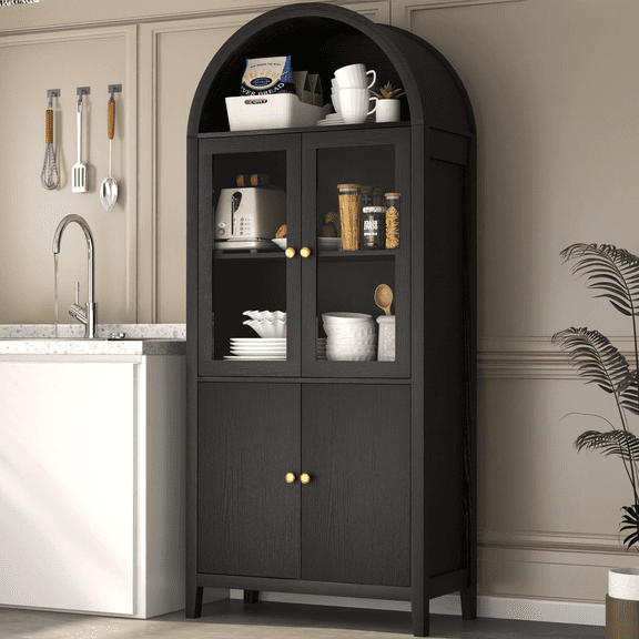 Pantry Cabinet with Glass Door