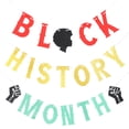 thumbnail image 1 of 1 Set Black History Month Banners Decorative Banner Glitter Bunting Banner, 1 of 6