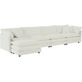 thumbnail image 4 of Shaped Oversized Sectional Sofa Modern Deep Seat Reversible Chaise Sofa&Couch with Movable Ottoman, Modular Sleeper Upholstered Couch for Living Room, Apartment, Studio, Office, 146.5", White/L, 4 of 18