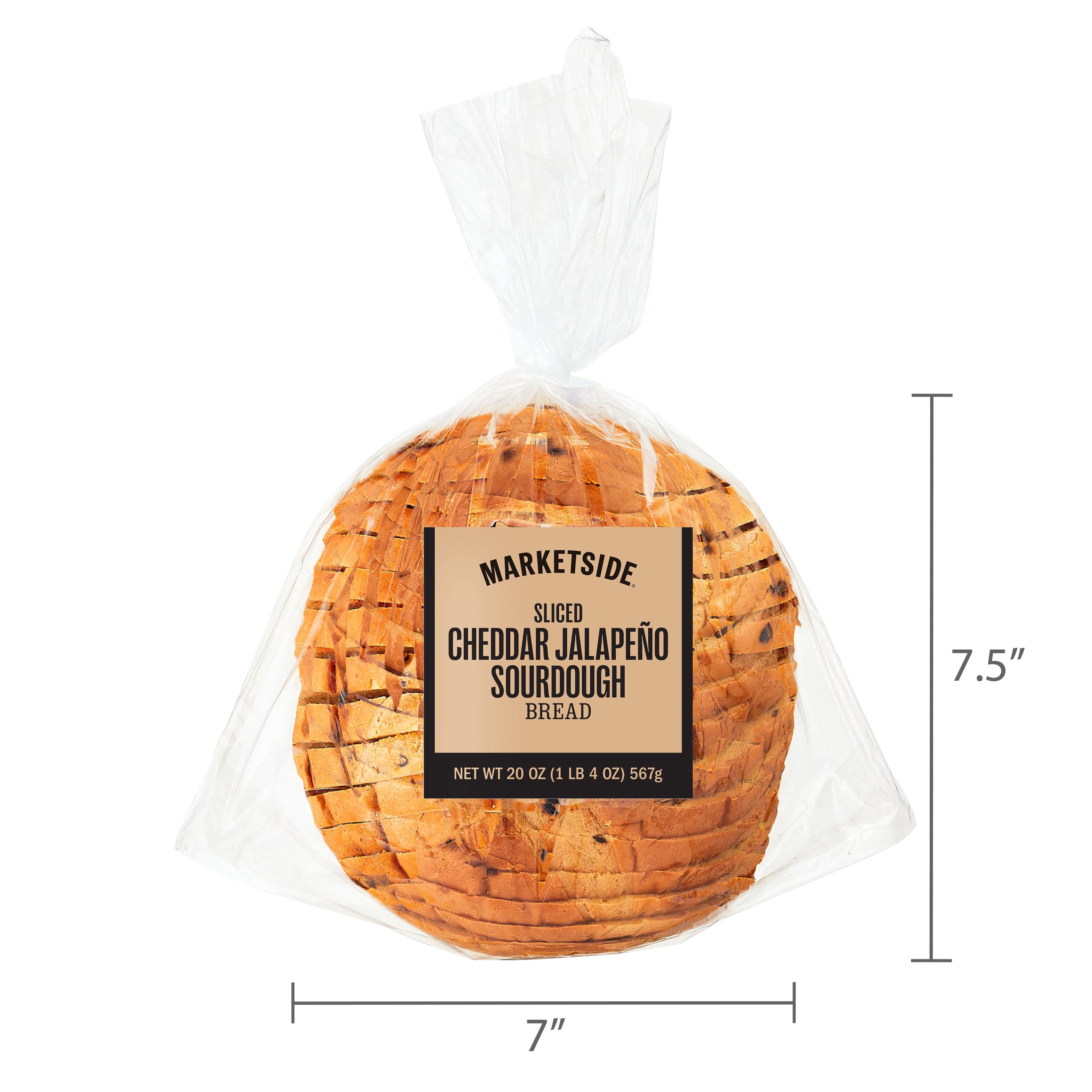 Marketside Sliced Cheddar Jalapeno Sourdough Bread, 20 oz