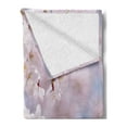 thumbnail image 2 of Spring Soft Flannel Fleece Throw Blanket, Floral Tree Branches Cherry Blossoming Petals Buds Flourishing Natural Landscape, Cozy Plush for Indoor and Outdoor Use, 60" x 80", Baby Pink, by Ambesonne, 2 of 5