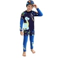 thumbnail image 2 of Cowsor 3-10 Years Boys Two Piece Swimsuit Set Cute Animal Print Bathing Suit with Swim Cap Quick Dry Swimwear for Hot Spring Beach Pool Vacation, 2 of 7