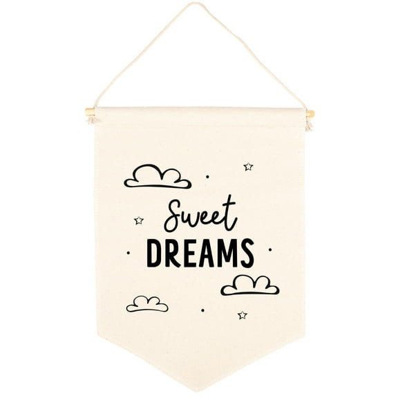 Koyal Wholesale Hanging Wall Canvas Banner, Sweet Dreams Canvas, Nursery Wall Decoration Banner, 1-Pk