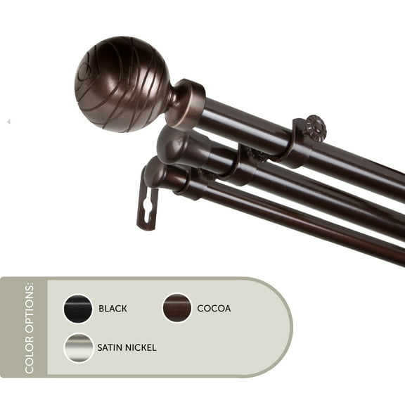13/16 inch Lynn Triple Curtain Rod 120-170" - Cocoa