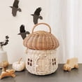 thumbnail image 3 of XINGXIANG Mushroom Basket with Lid,Easter Basket for Kids, Mushroom Storage Basket,Handmade Rattan Basket,Portable Picnic Basket,Woven Shelf Organizer for Doll House,Home Decoration(Square), 3 of 6