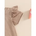 thumbnail image 5 of Suealasg Newborn Girl 2Pcs Summer Outfit Solid Color Short Sleeve Romper +Flare Pants 3 6 12 18 Months Baby Girl Clothes, 5 of 6