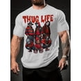 thumbnail image 1 of 1 Pce T-Shirt Décontracté pour Hommes, Tissu en Polyester avec Imprimé Graphique, Coupe Régulière, Col Rond, Tee-Shirt Extensible pour Adulte, Homme, Femme, Adolescent, Adolescent, Fête des Pères, Fête des Mères, 1 of 5