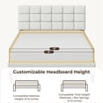 thumbnail image 6 of Yaheetech Upholstered Platform Bed with Square Tufted Headboard, Full, Beige, 6 of 8