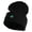 Black, variant on Shamrock St. Patrick's Day Embroidered Iron On Patched 12 Inch Long Knitted Beanie - Navy OSFM