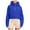 Blue, variant on Lovskoo Women's 2023 Winter Faux Shearling Half Zipper Hooded Sweatshirt Fuzzy Fleece Warm Sherpa Long Sleeve Cropped Pullover Outwear with Pockets Beige