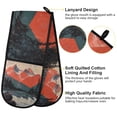 thumbnail image 2 of Yayeee Double Oven Mitt Kitchen Heat Resistant Baking 35" x7" Quilted Glove, Mountains at Dawn, 2 of 6