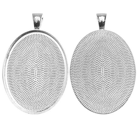 - Silver Plated Oval Bezel Pendant 30mm x 40mm (1)