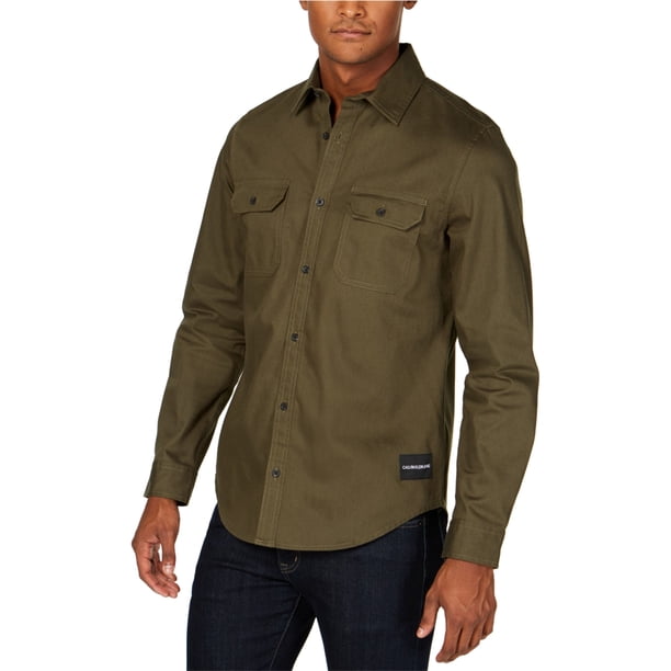 Camisa con Botones Calvin Klein Hombre Verde X-Large