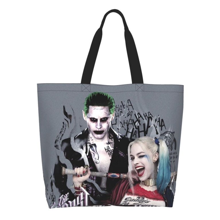 Harley Quinn Reusable Grocery Tote Bag - Comics Style Shopping Bag