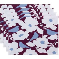 Simply Daisy 18" x 14" Modfloral Floral Print Placemats, Set of 4