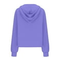 thumbnail image 4 of TOWED22 Womens Half Zip Hoodies Quarter Zipper Up Cropped Sweatshirt Long Sleeve Athletic Pullover Tops with Thumb Hole(Purple,L), 4 of 5