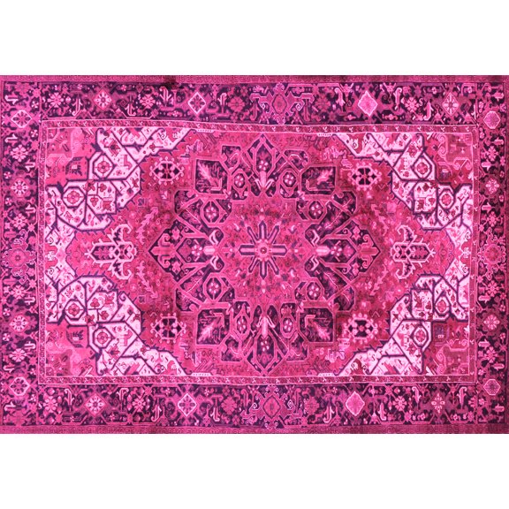 Ahgly Company Indoor Rectangle Persian Pink Traditional Area Rugs, 5' x 7'
