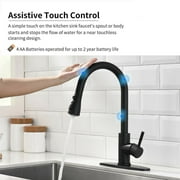 Matte Black Touch Sensor Kitchen Sink Faucet Pull Out Sprayer 10 inch Cover