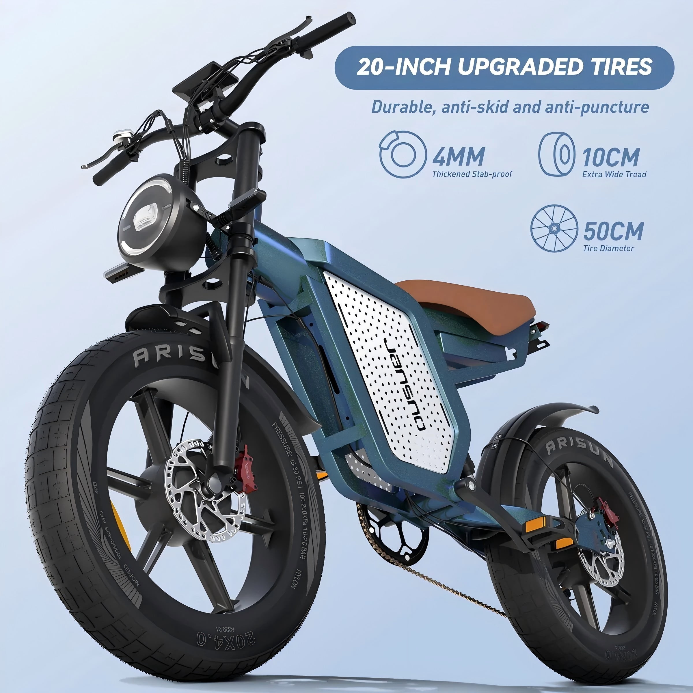 JANSNO X60 20" Fat Tire Ebike Electric Bike 1500W Dual Motor Dual Suspension 48V 23Ah,  750W*2 Dual Motor 80 miles Long Range Hydraulic Disc  for Adult,UL2849 MTB